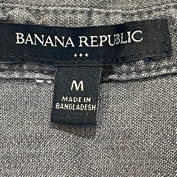 BANANA REPUBLIC WOMENS Casual Gray Button Down Shirt SIZE M - Picture 8 of 9